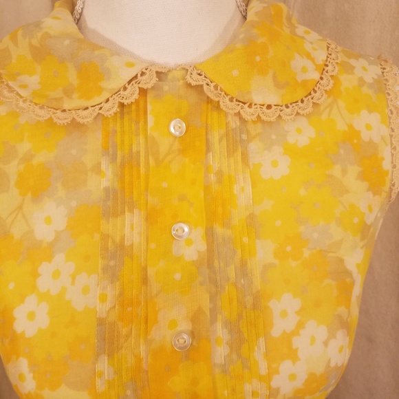 Vintage 60s McInerny Yellow Floral Sundress - Picture 2 of 5